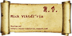 Mick Viktória névjegykártya